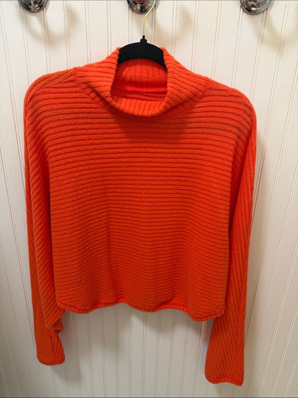 Pilcro Orange Ribbed Cowl Neck Sweater